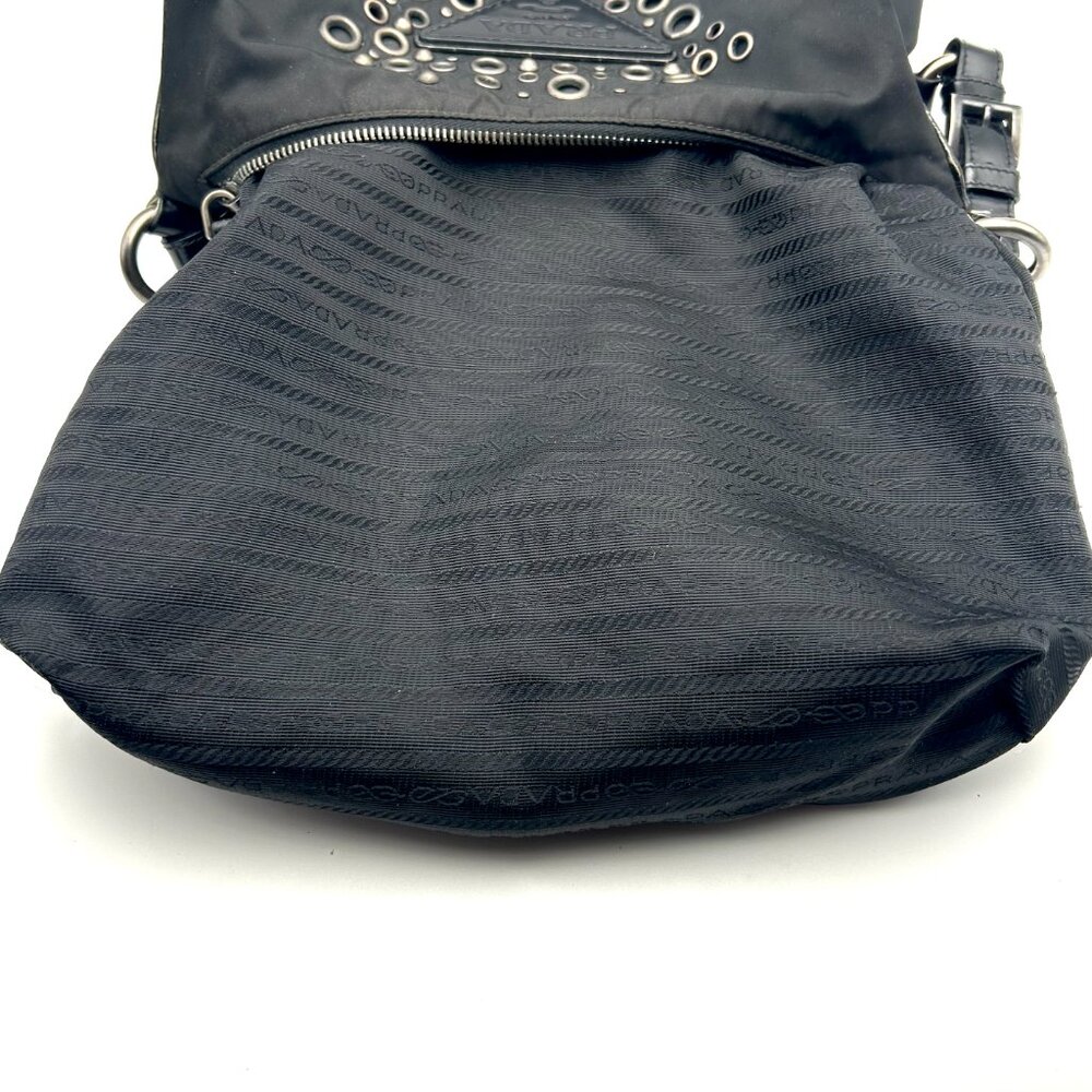 Prada Tessuto Nylon & Leather Bag with Grommet Embellishment - Picture 16 of 16